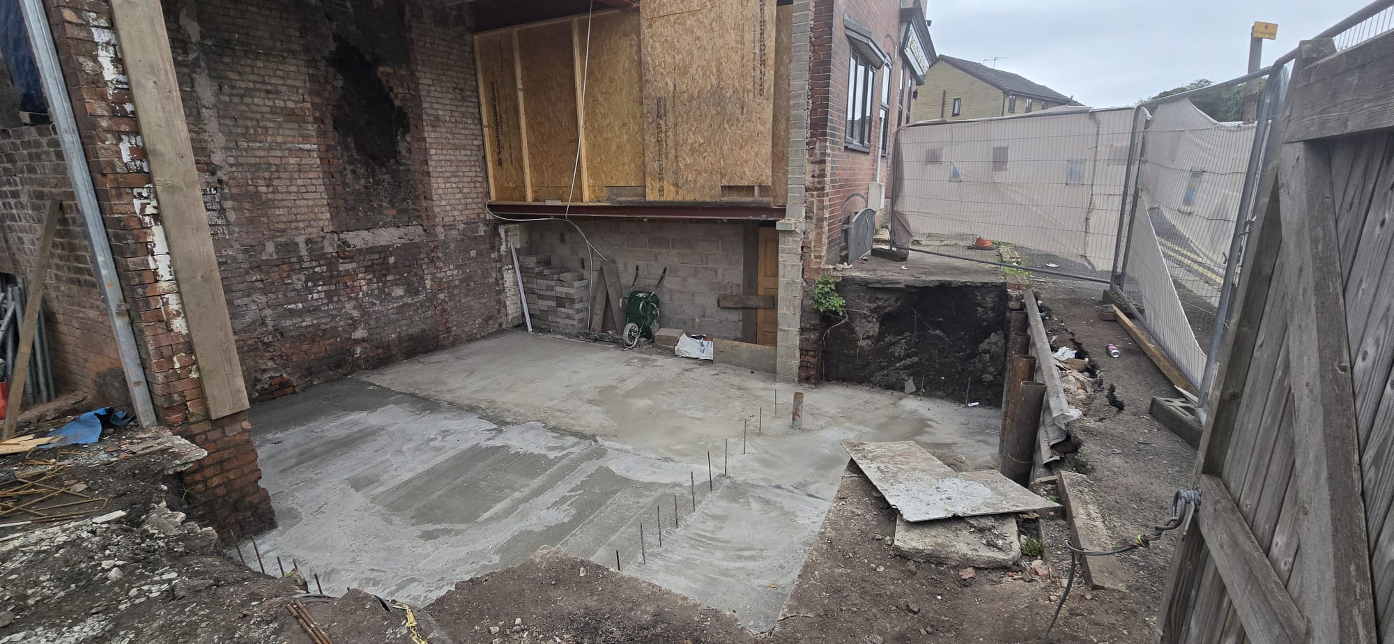 Piled slab stage during Warrington groundworks